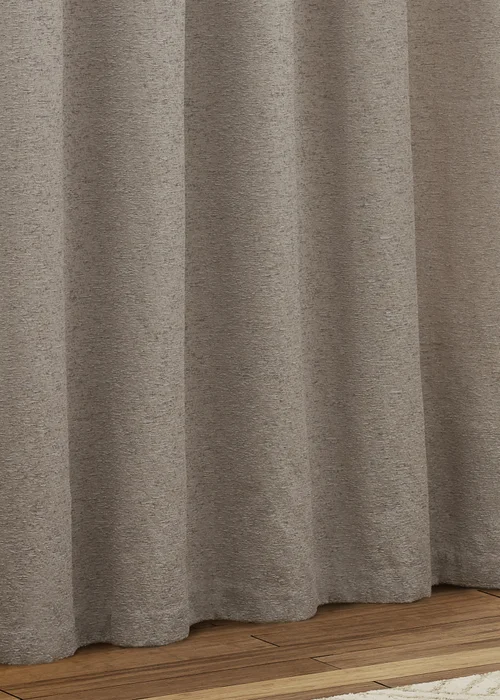 Paoletti Galaxy Chenille Room Darkening Eyelet Curtain Pair Silver - 46W X 54D (117x137cm Image 4