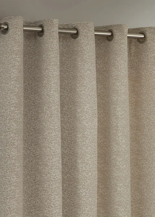 Paoletti Galaxy Chenille Room Darkening Eyelet Curtain Pair Ivory - 46W X 54D (117x137cm Image 3