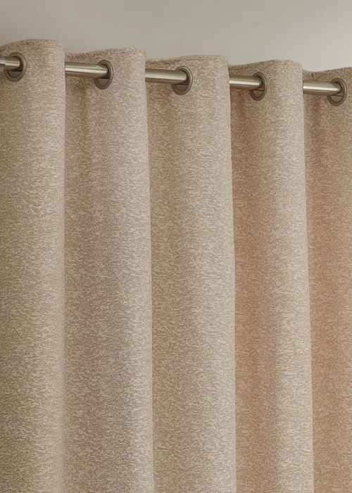 Paoletti Galaxy Chenille Room Darkening Eyelet Curtain Pair Blush - 46W X 54D (117x137cm Image 3