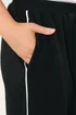 Yours Curve Black Scuba Side Stripe Wide Leg Trousers - 30-32 Image 4