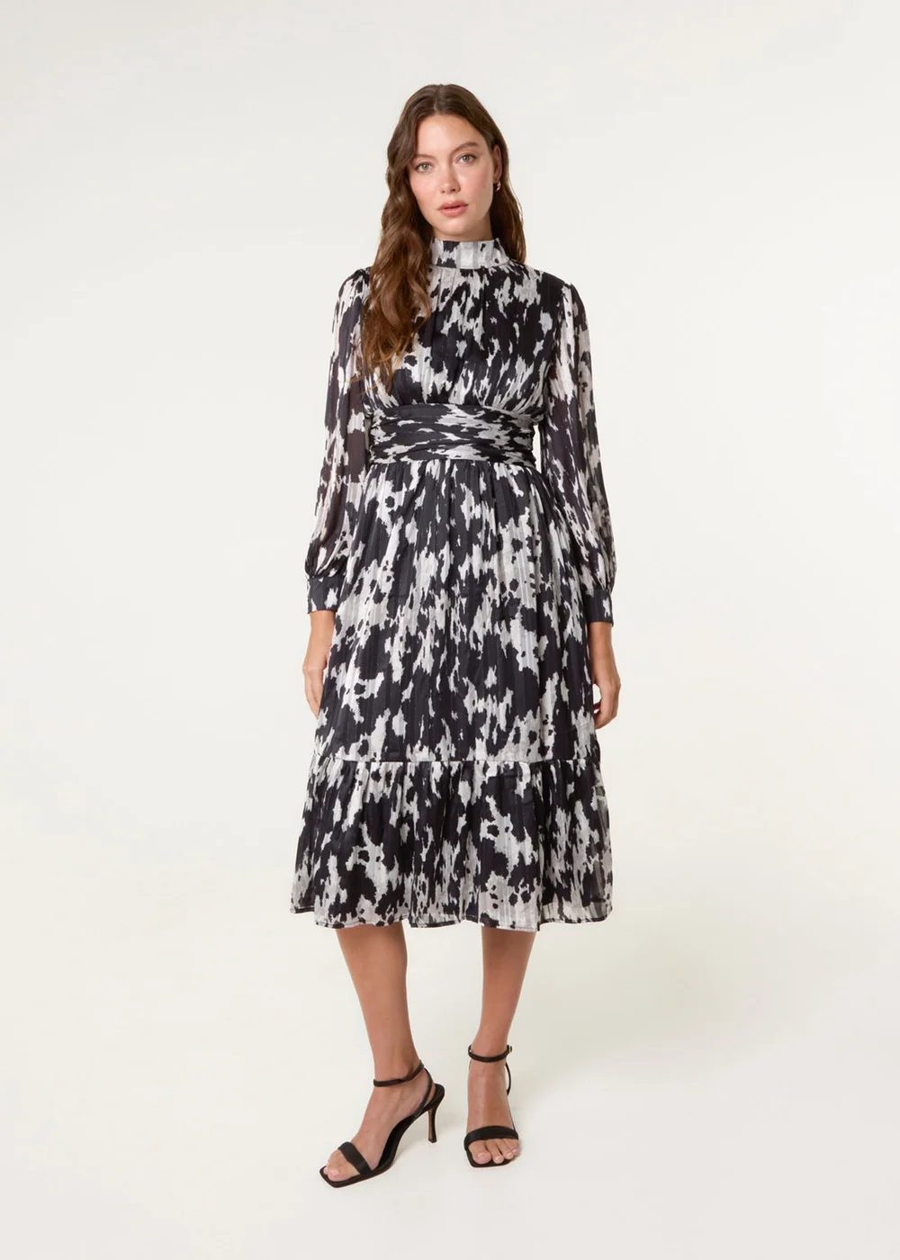 Blue Vanilla Black High Neck Midi Dress - 12 Image 3