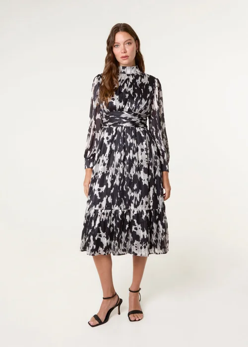 Blue Vanilla Black High Neck Midi Dress - 12 Image 3