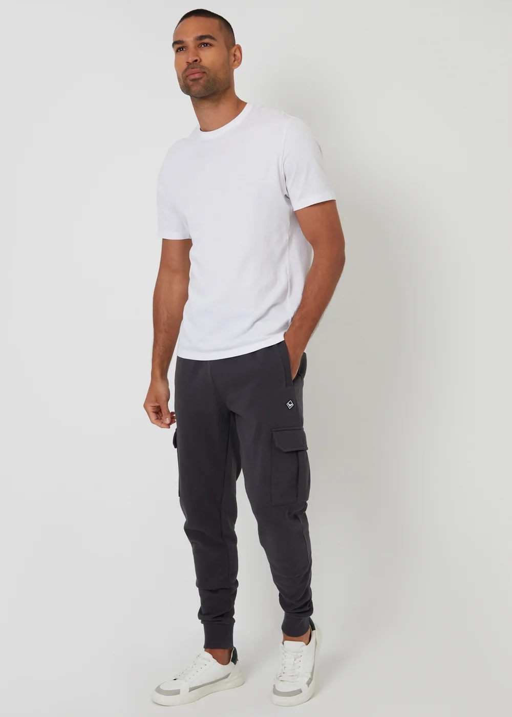 Threadbare Charcoal Cargo Style Joggers - S Image 3