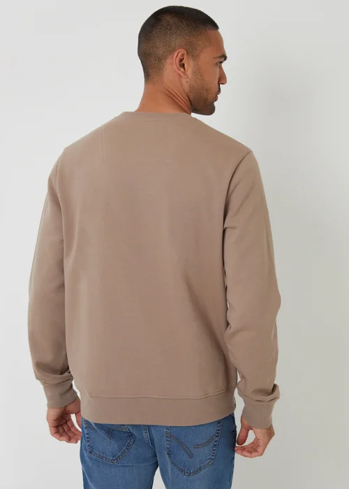Threadbare Taupe Cotton Blend Crew Neck Sweatshirt - 2XL Image 2
