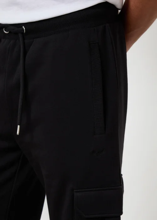 Threadbare Black Cargo Joggers - L Image 4