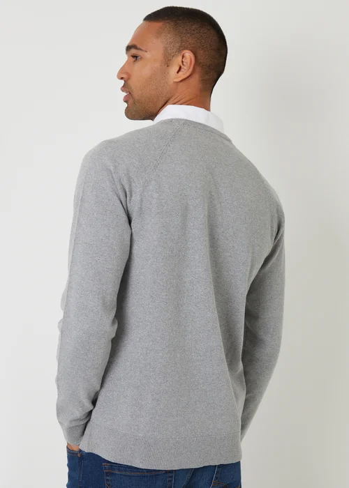 Threadbare Grey Mock Shirt Raglan Knitted Jumper - XL Image 2