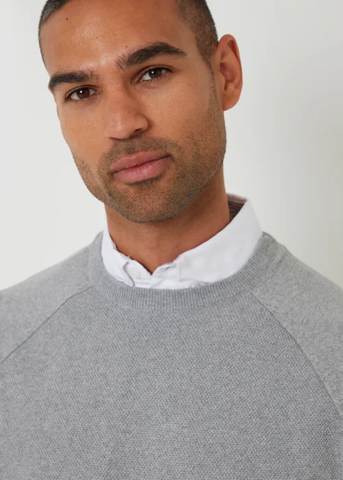 Threadbare Grey Mock Shirt Raglan Knitted Jumper - XL Image 4