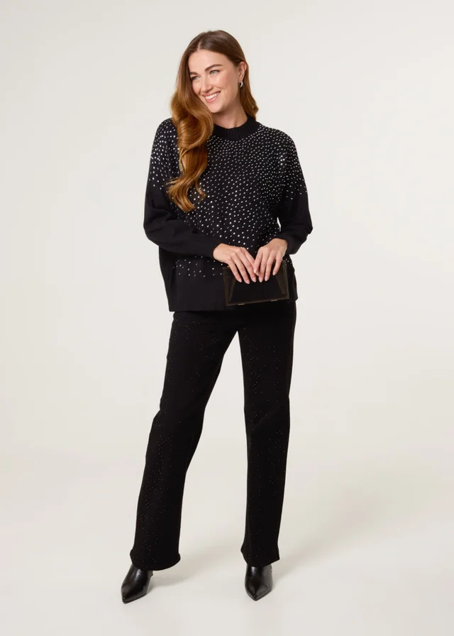 Blue Vanilla Black Diamante Jumper