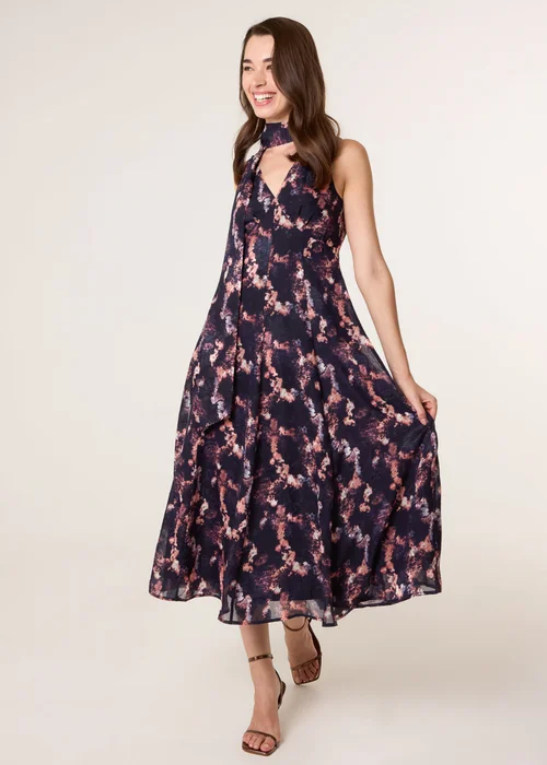 Blue Vanilla Navy Luxe Tie V Neck Sleeveless Dress - 20 Image 3