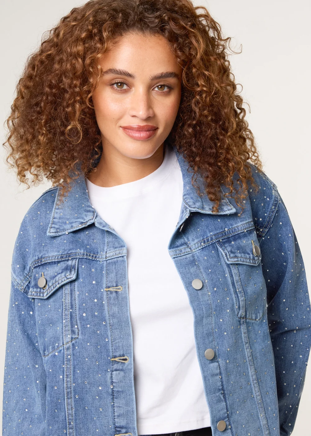 Blue Vanilla Blue Embellished Denim Jacket - S/M Image 3