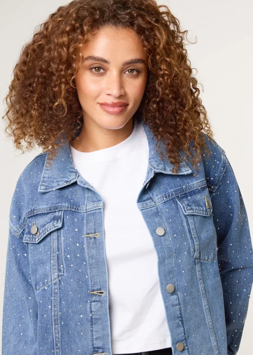 Blue Vanilla Blue Embellished Denim Jacket - S/M Image 3