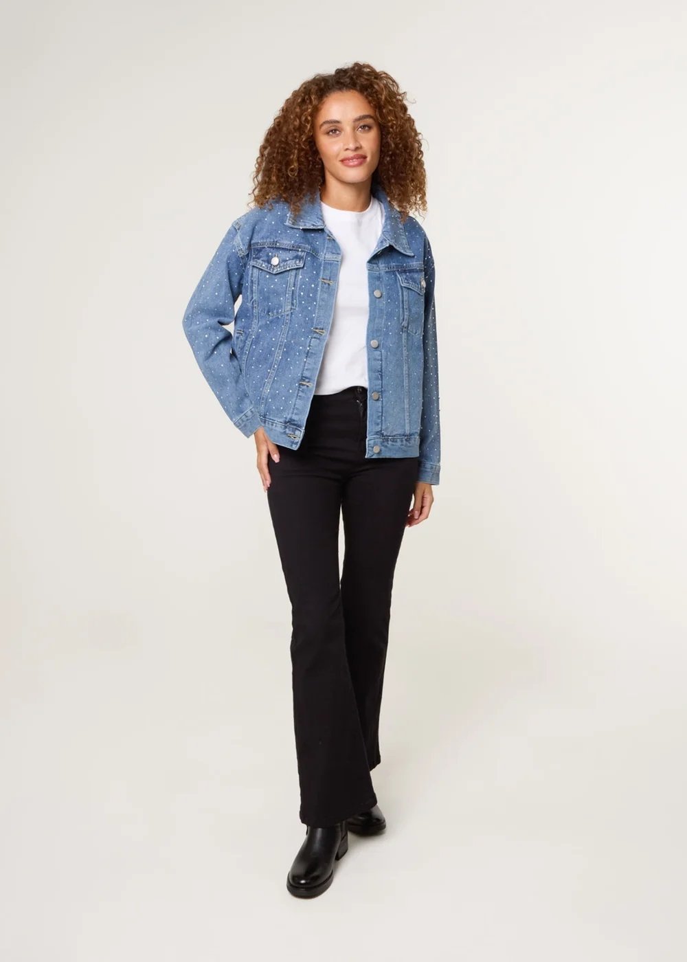 Blue Vanilla Blue Embellished Denim Jacket - S/M Image 2