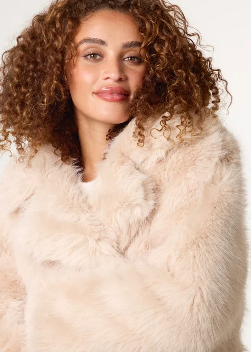 Blue Vanilla Stone Faux Fur Long Coat - M Image 2
