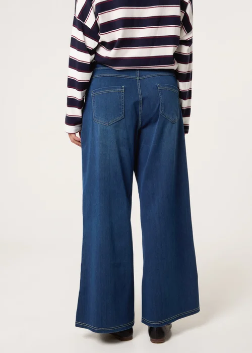Blue Vanilla Blue Multi Stretch Wide Leg Jeans - XL Image 4