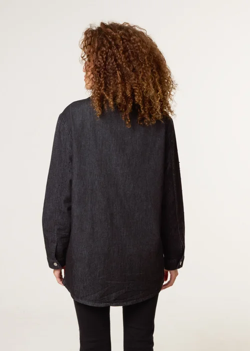 Blue Vanilla Black Long Sleeved Denim Shirt - M Image 4