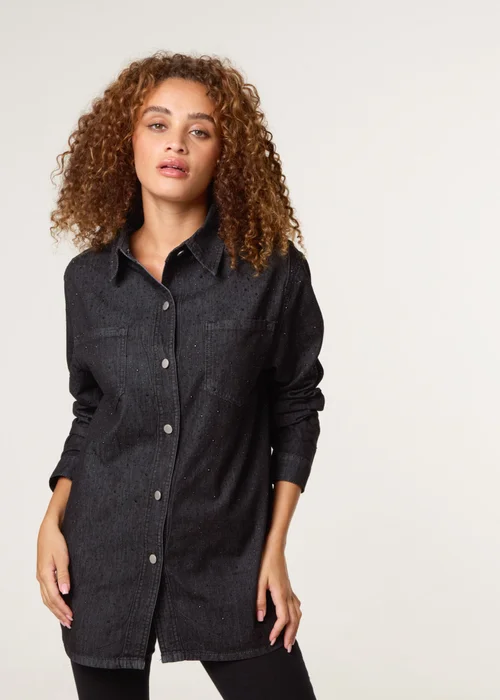 Blue Vanilla Black Long Sleeved Denim Shirt - M Image 1