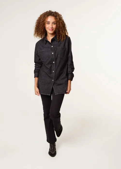 Blue Vanilla Black Long Sleeved Denim Shirt - M Image 2