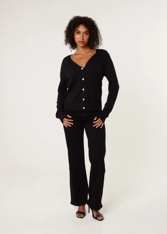 INFLUENCER TIE UP - Cardigan - black/nero INFLUENCER TIE UP - Cardigan - black/nero