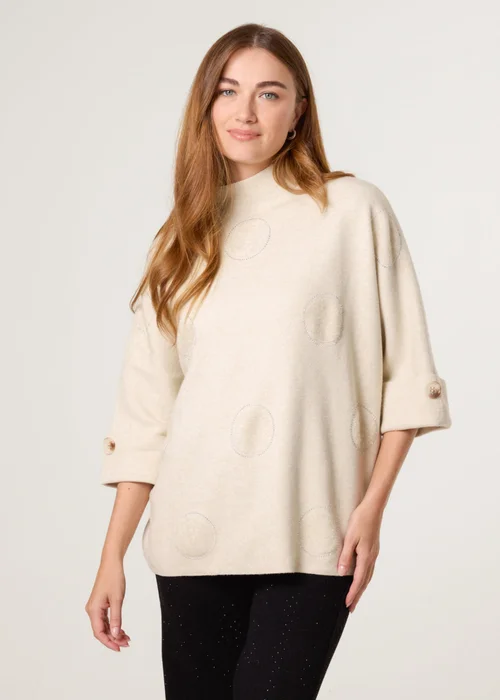 Blue Vanilla Stone Circle Rhinestone Jumper - L/XL Image 1