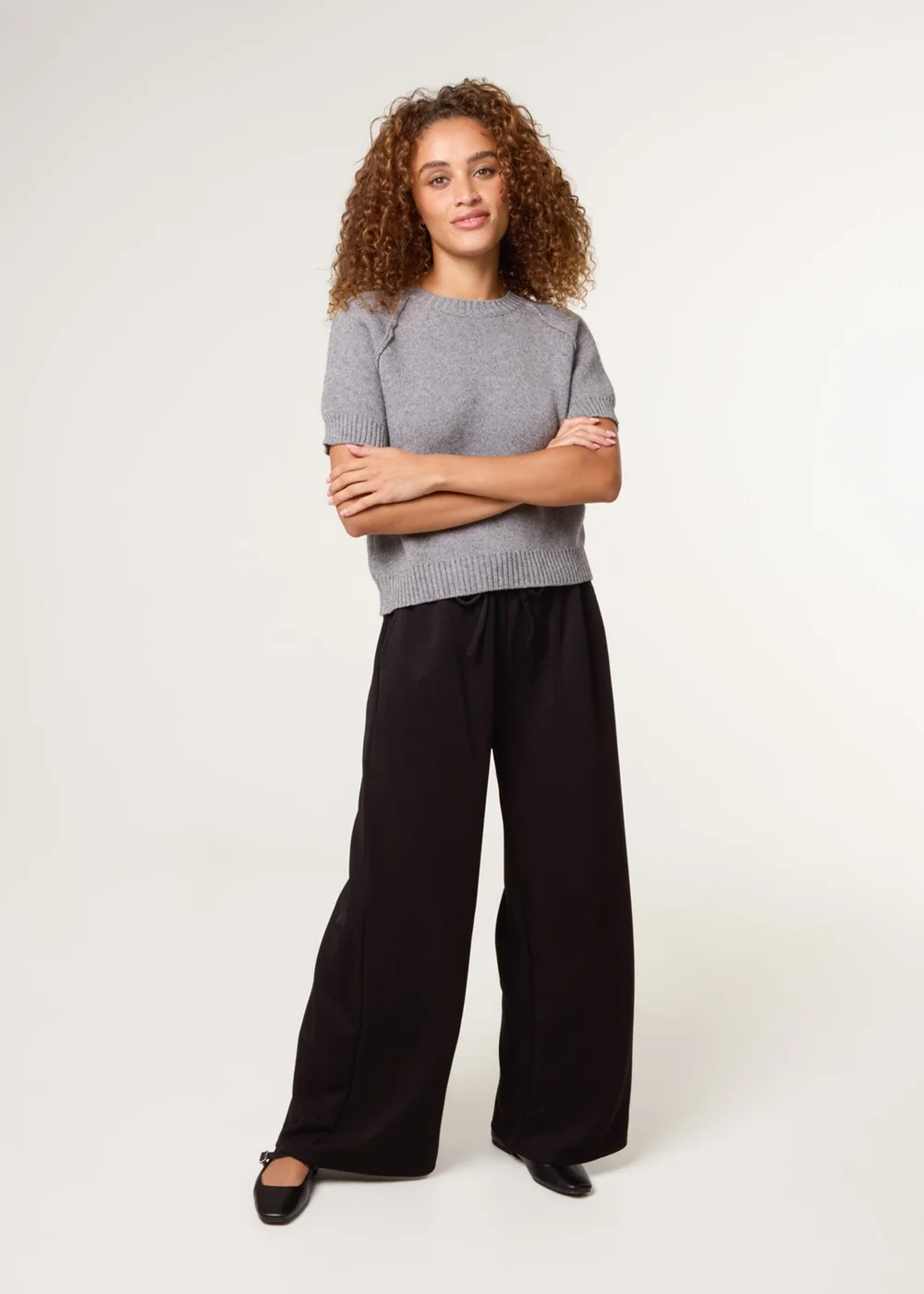 Blue Vanilla Black Wide Leg Trouser - L/XL Image 1
