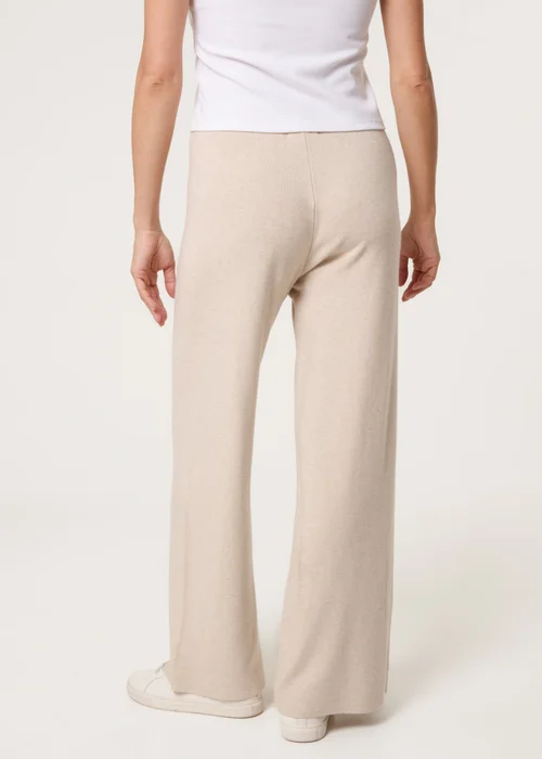 Blue Vanilla Beige Knitted Wide Leg Trousers - S/M Image 4