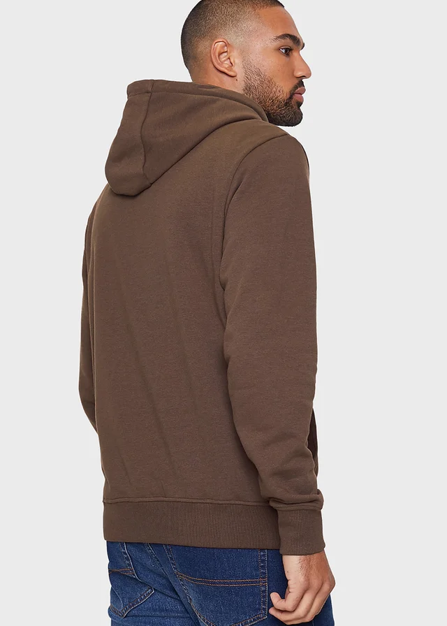 Threadbare Chocolate Cotton Blend Pullover Hoody