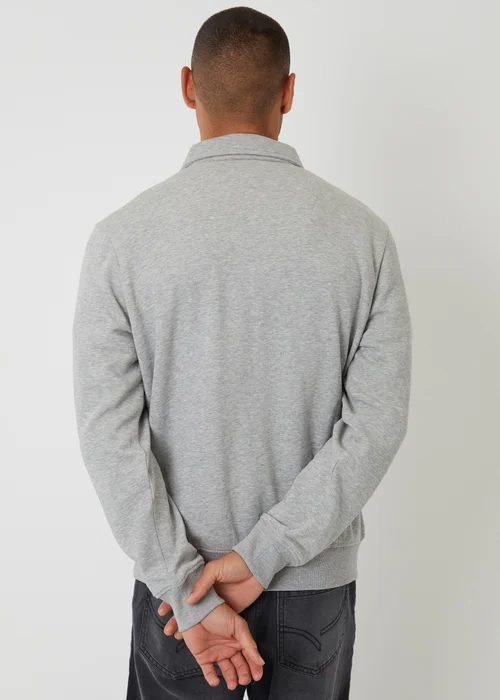 Threadbare Grey Quarter Zip Collared Sweatshirt - XL Image 2