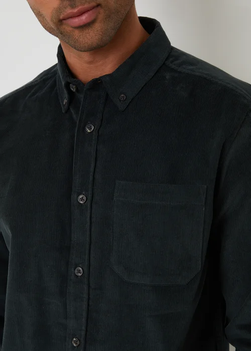 Threadbare Dark Blue Corduroy Shirt - L Image 4