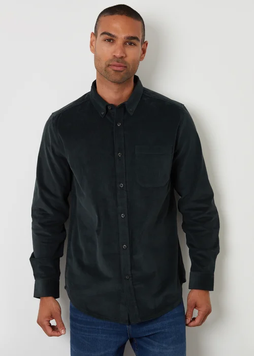 Threadbare Dark Blue Corduroy Shirt - L Image 1