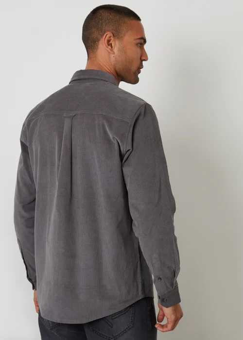 Threadbare Dark Grey Corduroy Shirt - 2XL Image 2