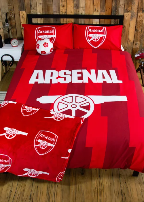 Arsenal Lightning Red Panel Duvet Cover - Double Image 1