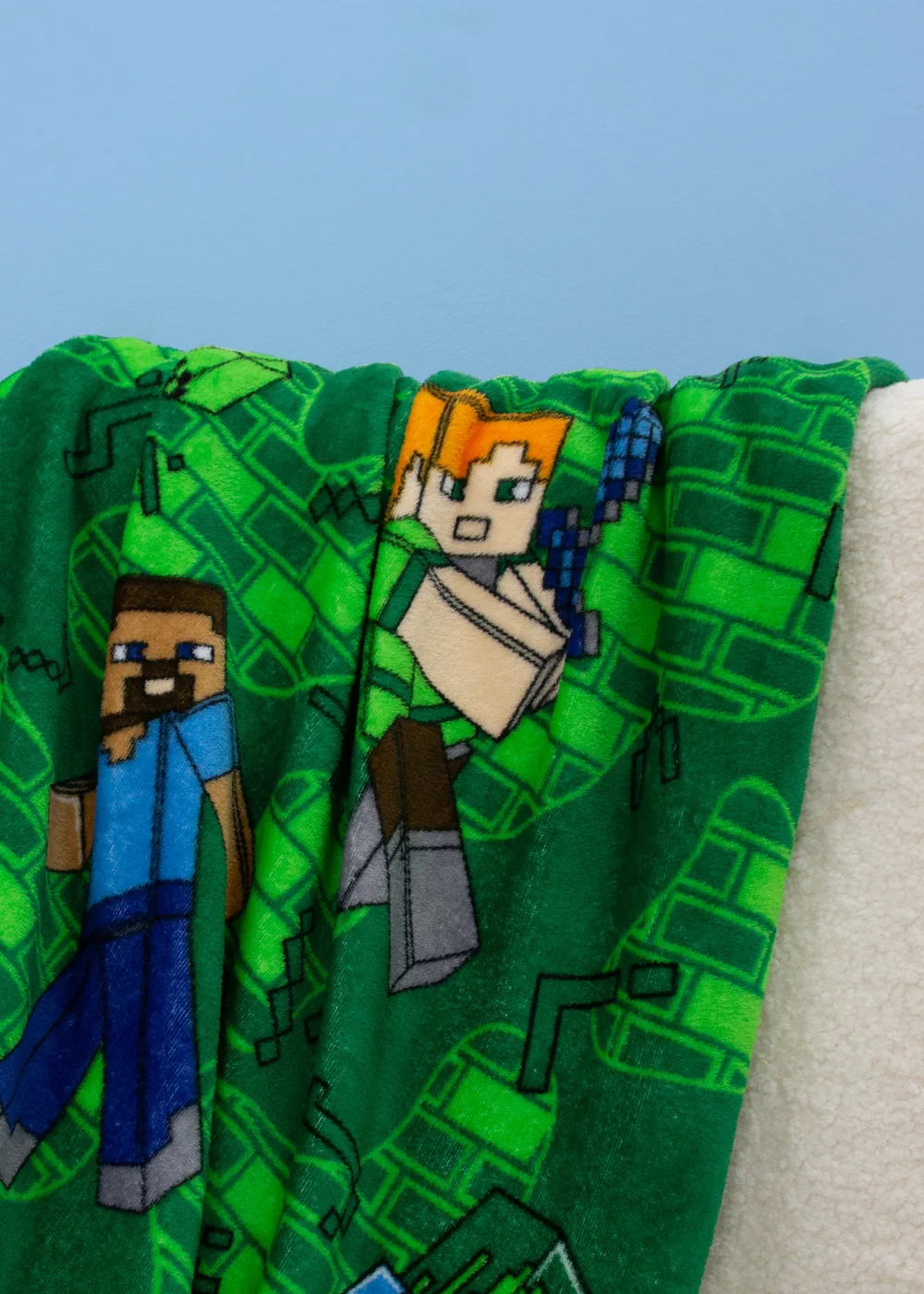 Minecraft Green Levels Fleece Blanket - 100 x 150 Image 3