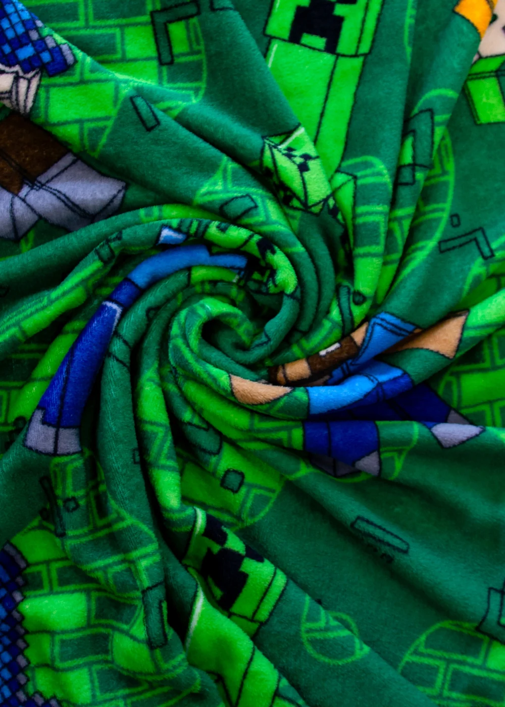 Minecraft Green Levels Fleece Blanket - 100 x 150 Image 5