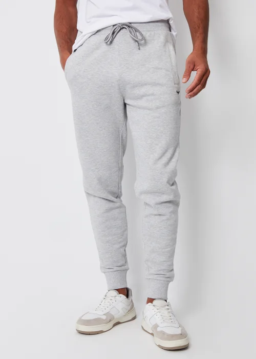 Threadbare Light Grey Cotton Blend Trifoliate Joggers - S Image 1