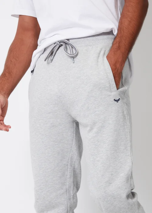 Threadbare Light Grey Cotton Blend Trifoliate Joggers - S Image 3
