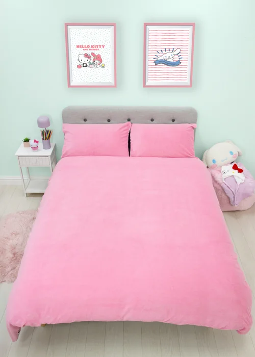 Hello Kitty Chill Pink Fleece Duvet Cover Set - Single Image 2
