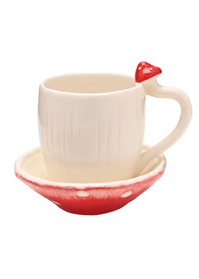 Country Living White Toadstool Mug & Saucer