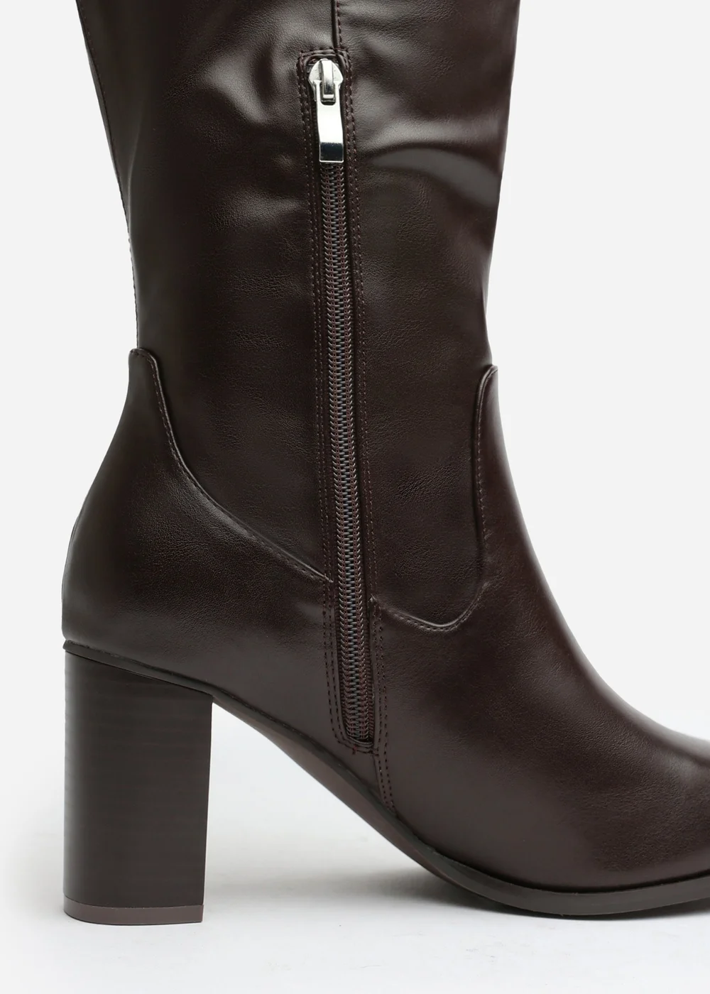 Where's That From Hawthorn Brown PU Block Heel Boots - 8 Image 5