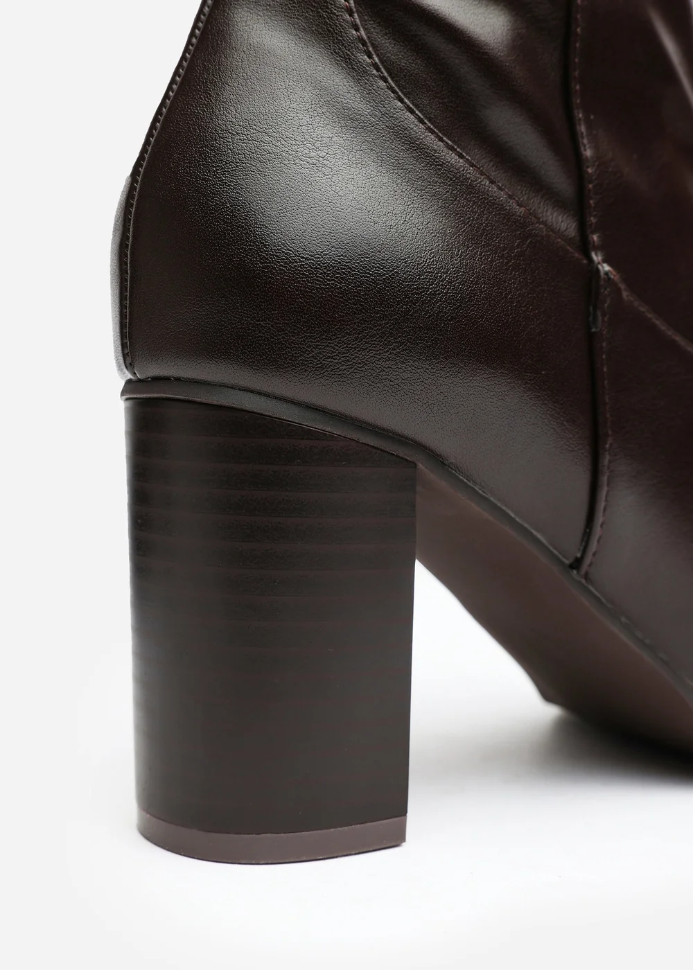 Where's That From Hawthorn Brown PU Block Heel Boots - 8 Image 4