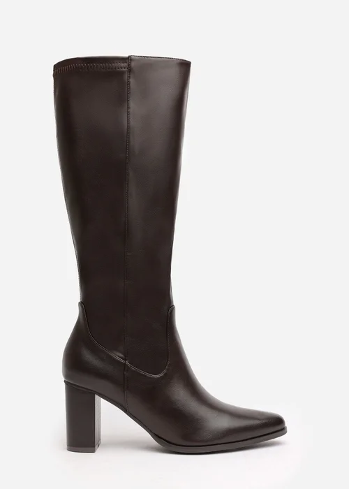 Where's That From Hawthorn Brown PU Block Heel Boots - 8 Image 2