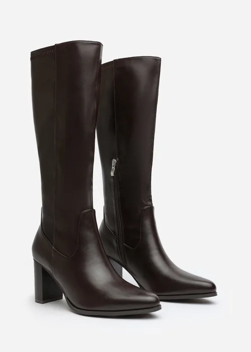 Where's That From Hawthorn Brown PU Block Heel Boots - 8 Image 3