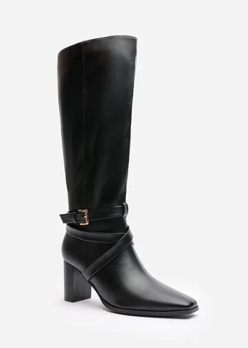 Where's That From Yvette Black PU Knee High Boots - 3 Image 3