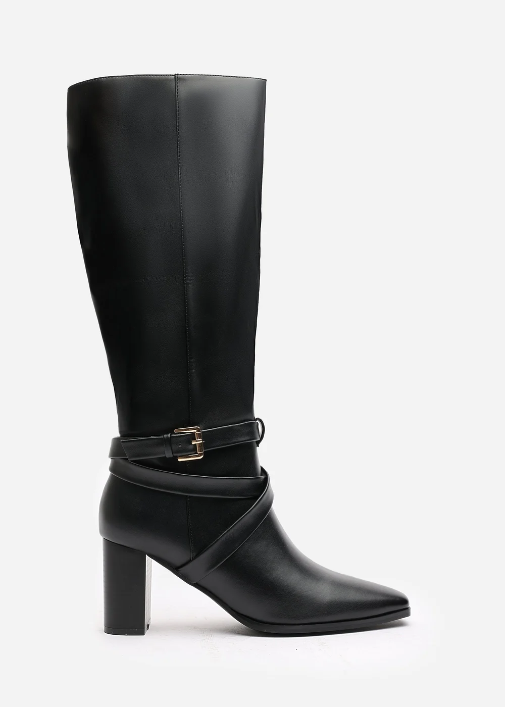 Where's That From Yvette Black PU Knee High Boots - 3 Image 1