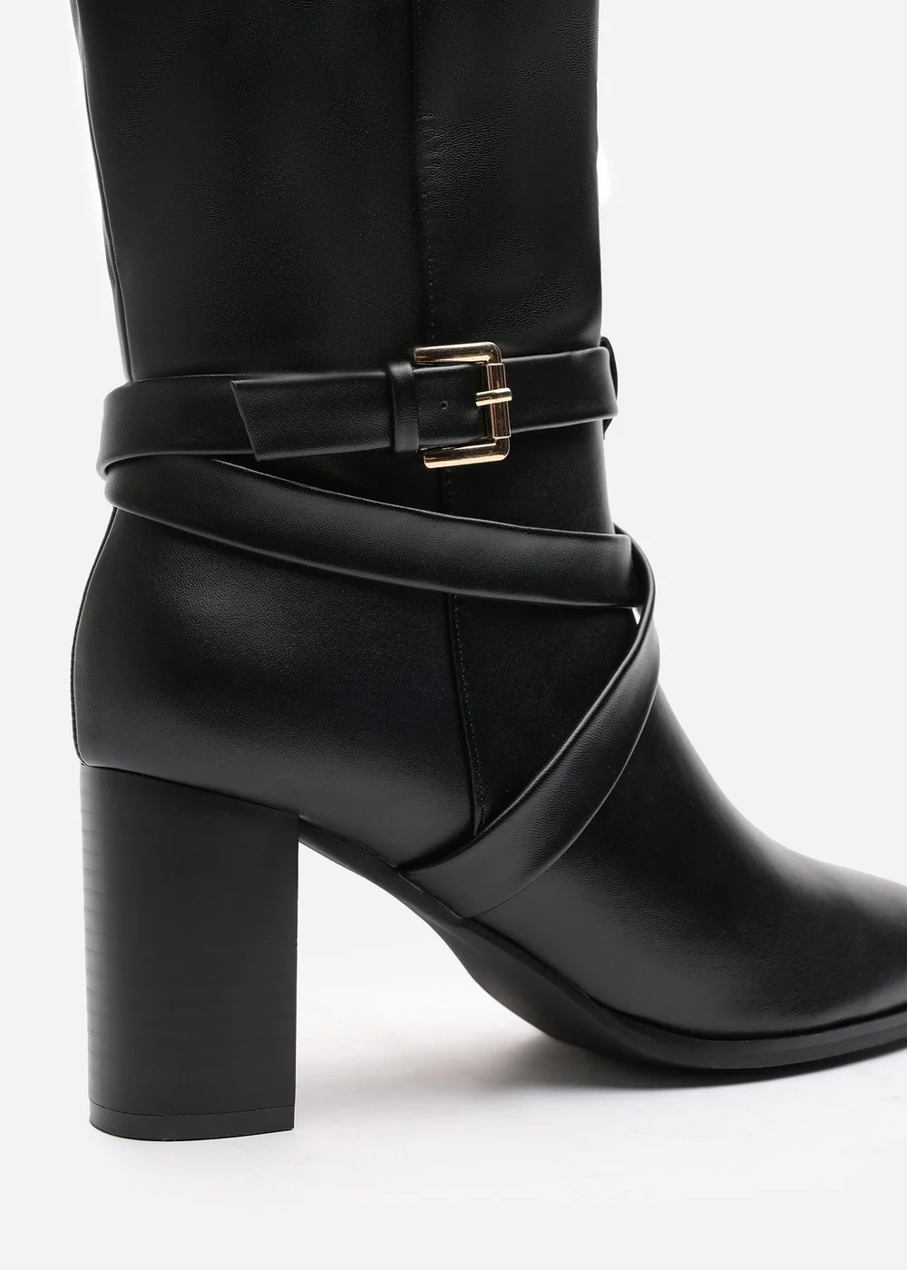 Where's That From Yvette Black PU Knee High Boots - 3 Image 5