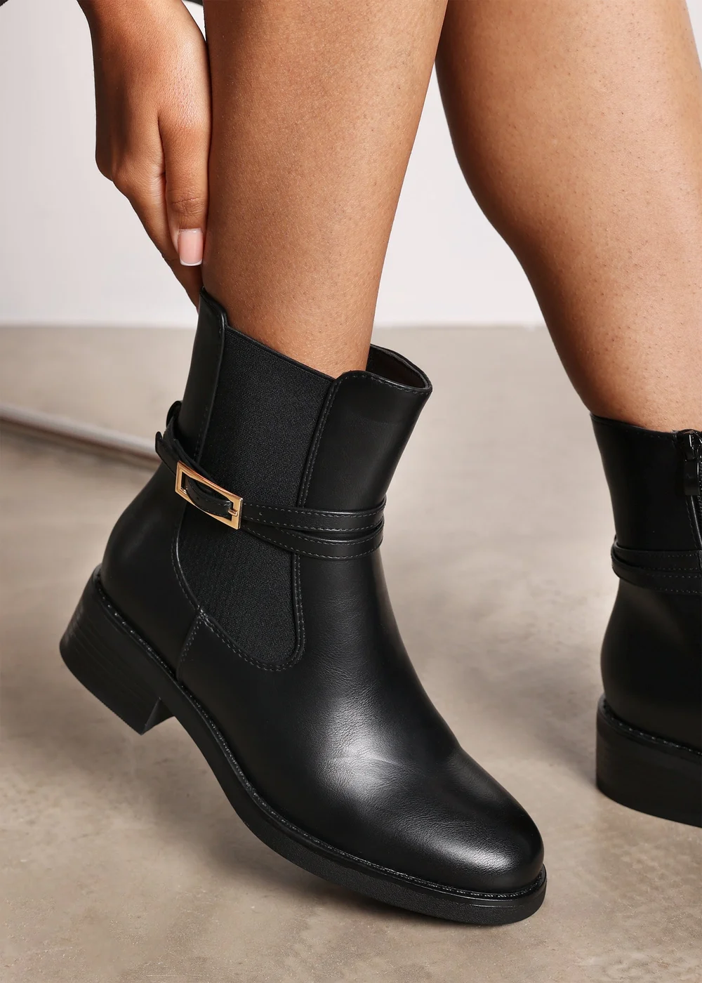 Where's That From Quilla Black PU Ankle Boot - 6 Image 2
