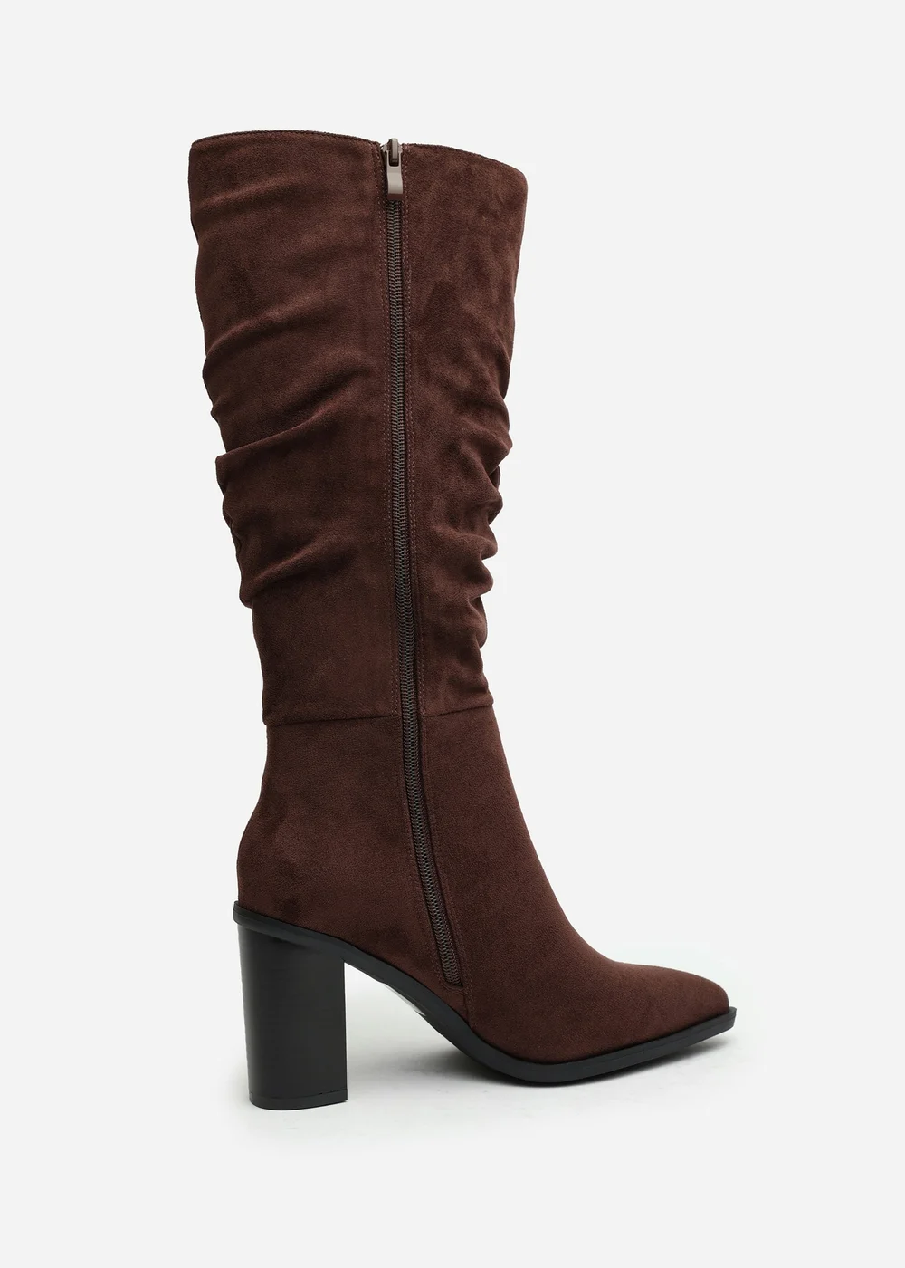 Where's That From Primrose Dark Brown Faux Suede Block Heel Boots - 5 Image 5