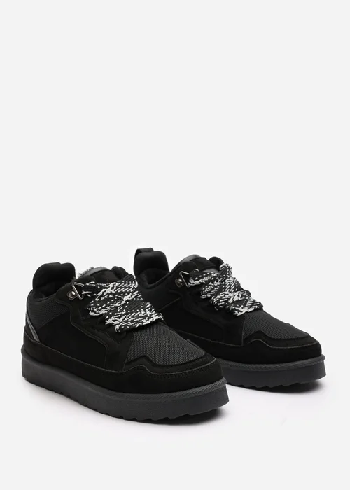 Where's That From Elara Black Faux Suede Lace-Up Trainers - 5 Image 4