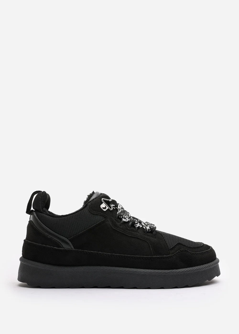 Where's That From Elara Black Faux Suede Lace-Up Trainers - 5 Image 1