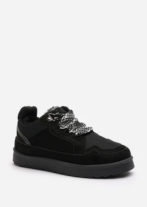 Where's That From Elara Black Faux Suede Lace-Up Trainers - 5 Image 3
