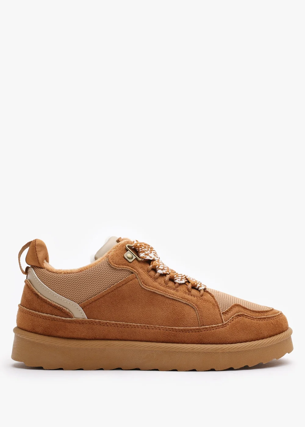 Where's That From Elara Chestnut Faux Suede Lace-Up Trainers - 5 Image 1